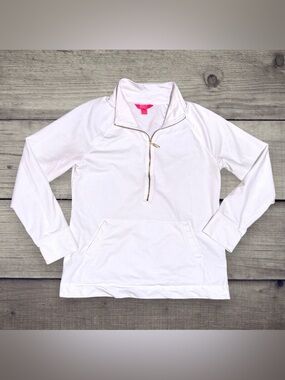 Lilly Pulitzer White Pullover with Gold Hardware
